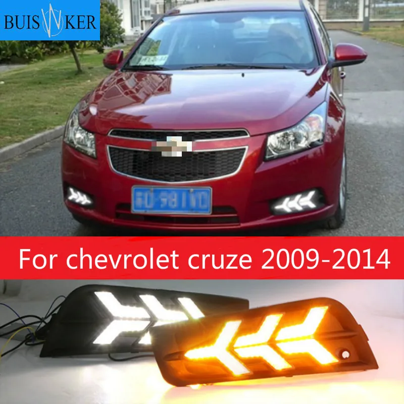 2 pcs LED DRL Driving Daytime Running Light With Turn Signal lamp for chevrolet cruze 2009 2010 2011 2012 2013 2014 |