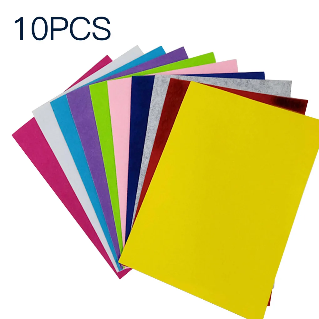 10pcs Self Adhesive A4 Felt Cloth Children Preschool Handicraft DIY 