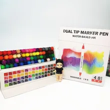 100 шт, 0,4 мм/1-2 мм, два кончика, ручки-маркеры, карандаши, цветные ручки, инструмент для рисования, комическое окрашивание, искусство, акварельные ручки для подарка