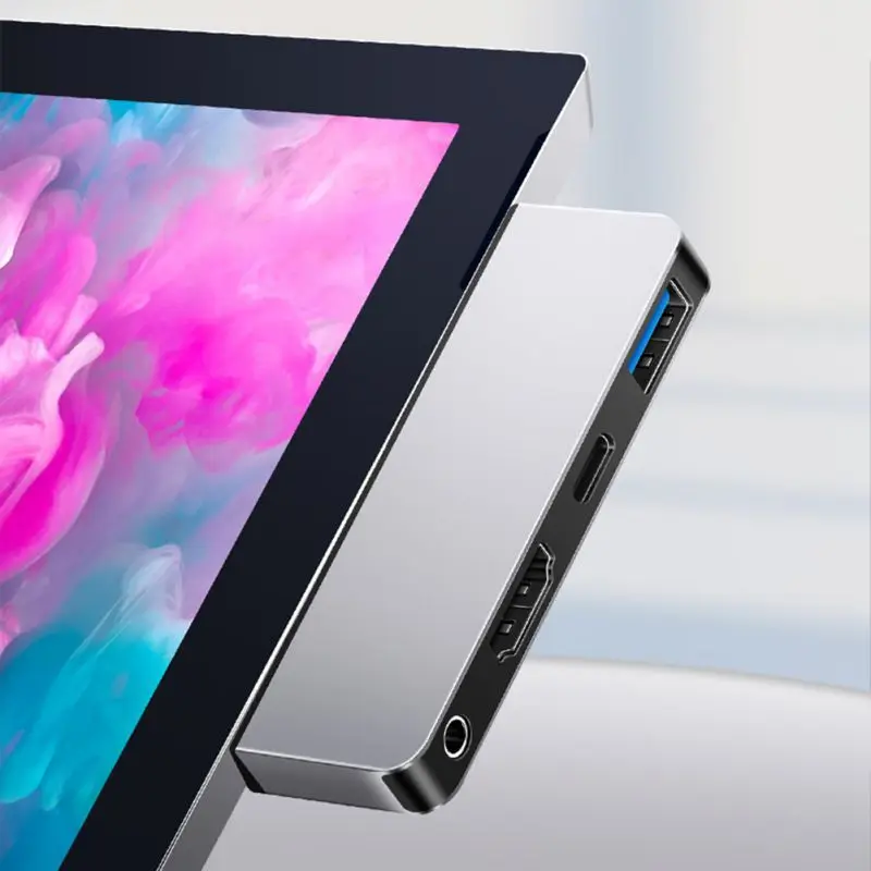 Новейший 4 в 1 USB док-станция концентратор адаптер для наушников для Surface Go практичный 4 в 1 USB3.0/type-C/HDMI/3,5 мм порт