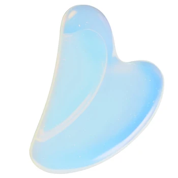 

Face Massage Handheld Facial Scraping Stress Relif Acupuncture Spa Back Neck Guasha Board Opalite Heart Shaped Jade Stone Body