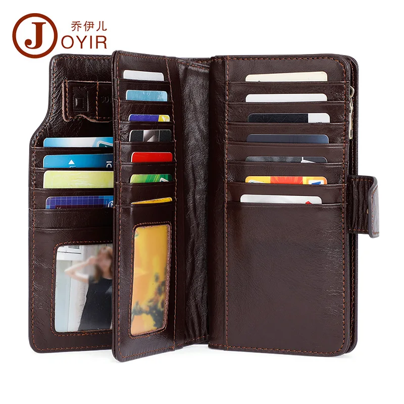 

Business Casual Leather Wallet for Man Card Bit More Multi-functional Clutch Handbag Cowhide Long Wallet Men's Bag