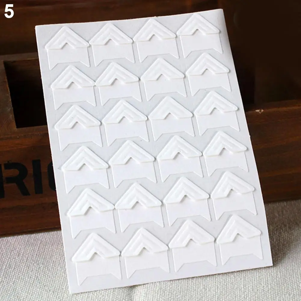 120Pcs Retro Multicolor Corner Sticker Self-Adhesive Photo Frame Corner Sticker Craft Scrapbook Album Decor DIY Accessories