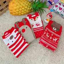 Рождественские носки с объемным рисунком Санта Клауса, женские хлопковые короткие зимние носки с лосем, милые Носки с рисунком оленя, снеговика, подарок на год