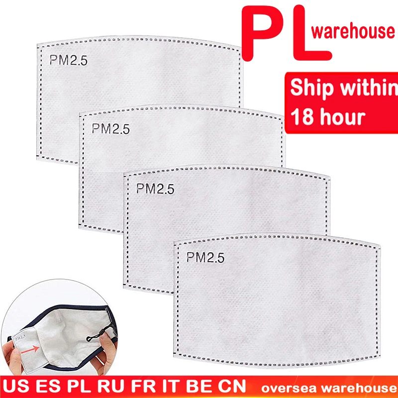 

4/10 Pcs Anti-fog Dust-proof Anti Haze Mouth Mask Square PM2.5 Mask Filter Five-layer Filtration For Adults And Children