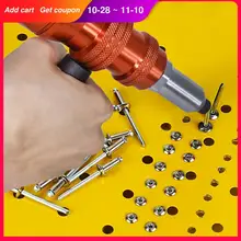 Pistola remachadora eléctrica mejorada, adaptador de remachado de 2,4mm 4,8mm, Taladro Inalámbrico, tuerca de remache de aluminio, herramientas eléctricas de inserción de clavos
