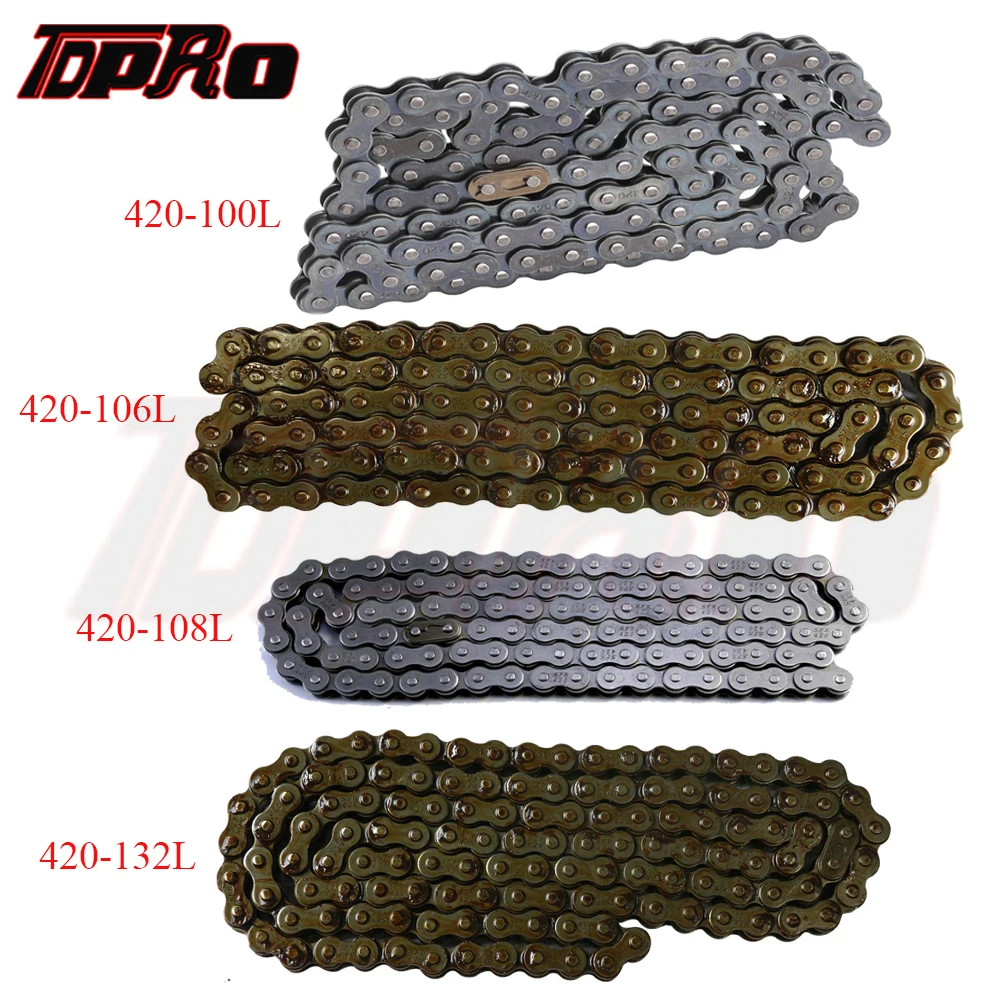 TDPRO Мотоциклетная цепь 420/100/106/108/132 LinksFor CRF 50 70cc 90cc 110cc 125cc 140cc 150cc квадроцикл для Dirt Pit Bike