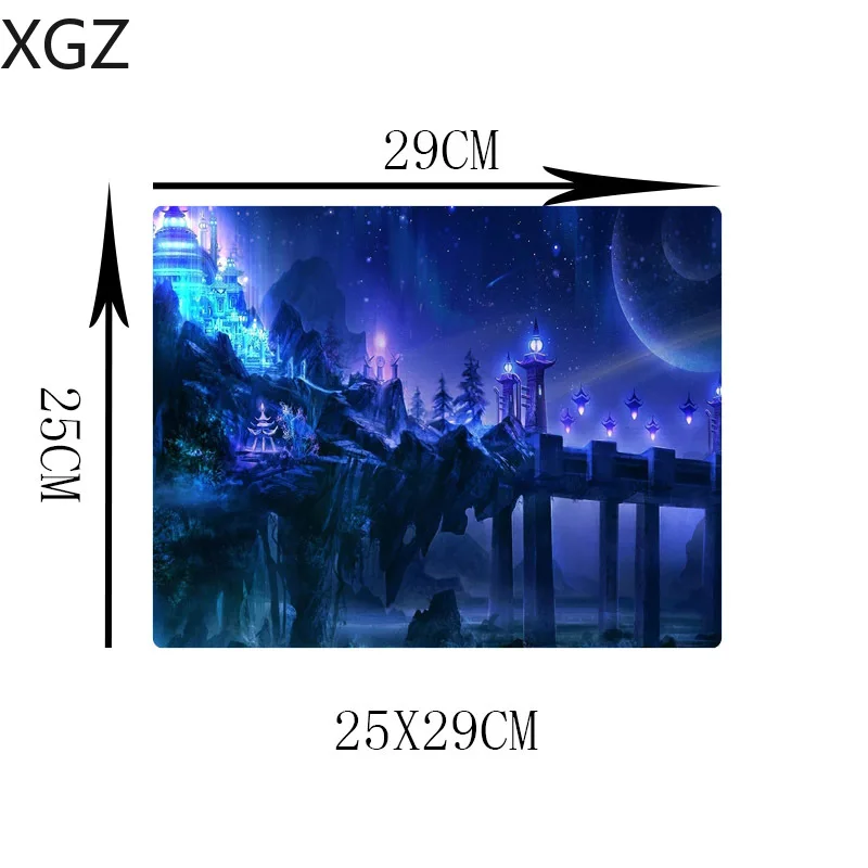 XGZ Game Player Mouse Pad Black Locking Edge Classic Anime Fantasy Purple Planet Computer Desk Mat Rubber Non-slip Lol Csgo Xxl