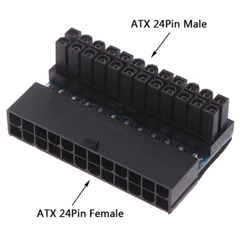 

1Pcs ATX 90 Degree 24 Pin To 24pin Power Plug Adapter Mainboard Motherboard Power Connectors Modular For Power Supply Cables