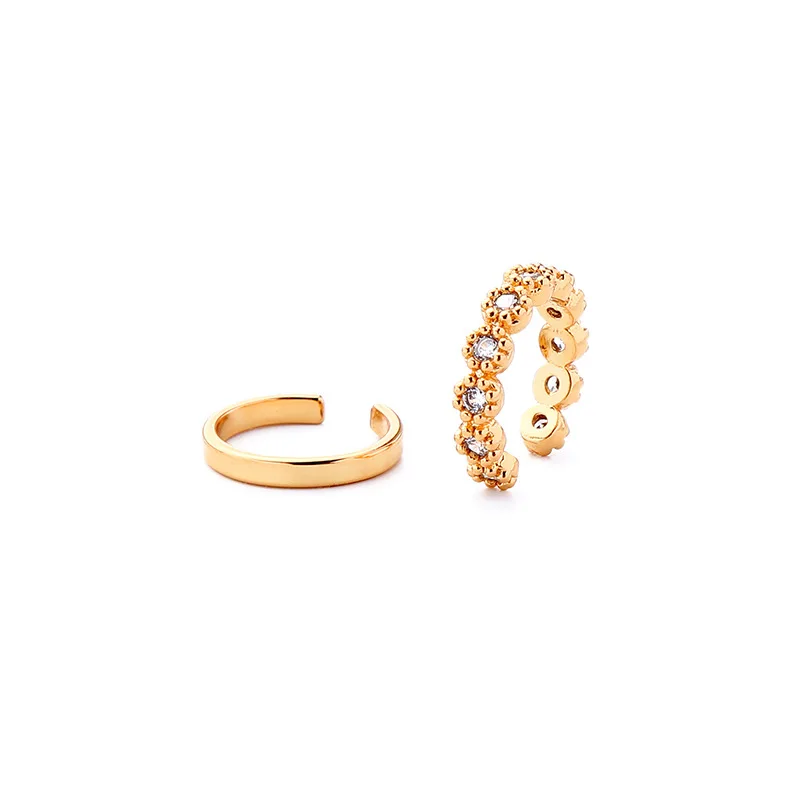 1set Крыло ЮК так 2 шт./компл. золотой цвет клип серьги для женщин модные корейские серьги вечерние подарок ювелирные изделия - Окраска металла: 1set