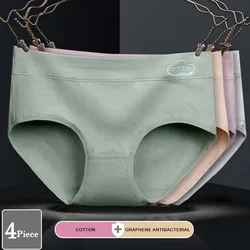 4 Pcs/Lot Panties Women's Underwear Cotton Panties Antibacterial Underwear Breathable Briefs Underpanties Girls Sexy Lingeries