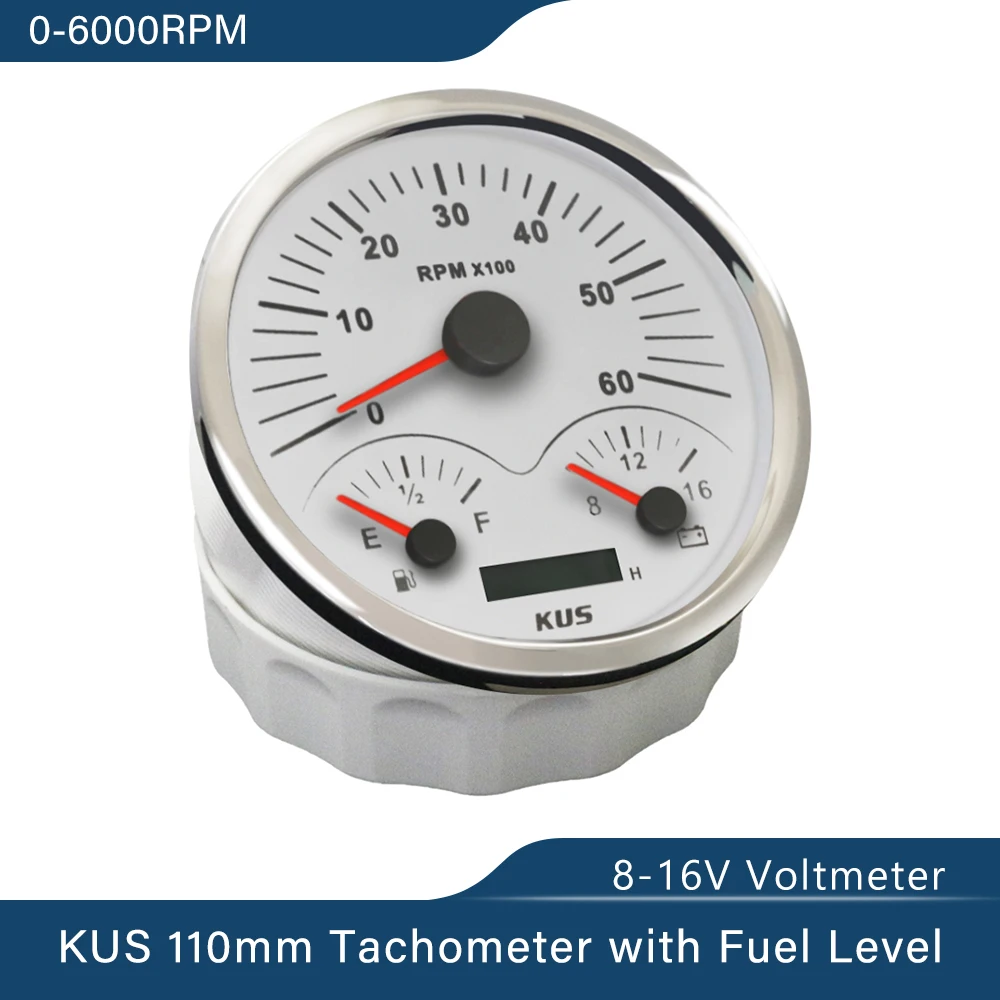 KUS Universal 3 in 1 Multifunction Gauge Tachometer Fuel Level 12V
