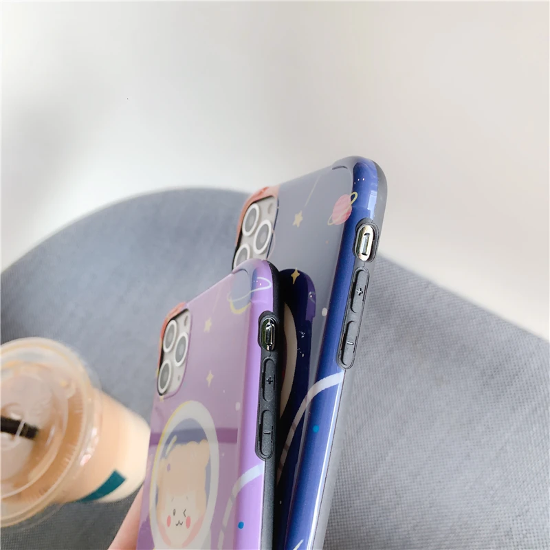 Мультфильм звездное небо пары шаблон чехол для Iphone 11 11pro Max анти-шок мягкий чехол по технологии imd для Iphone X Xs Max Xr 7 8plus крышка