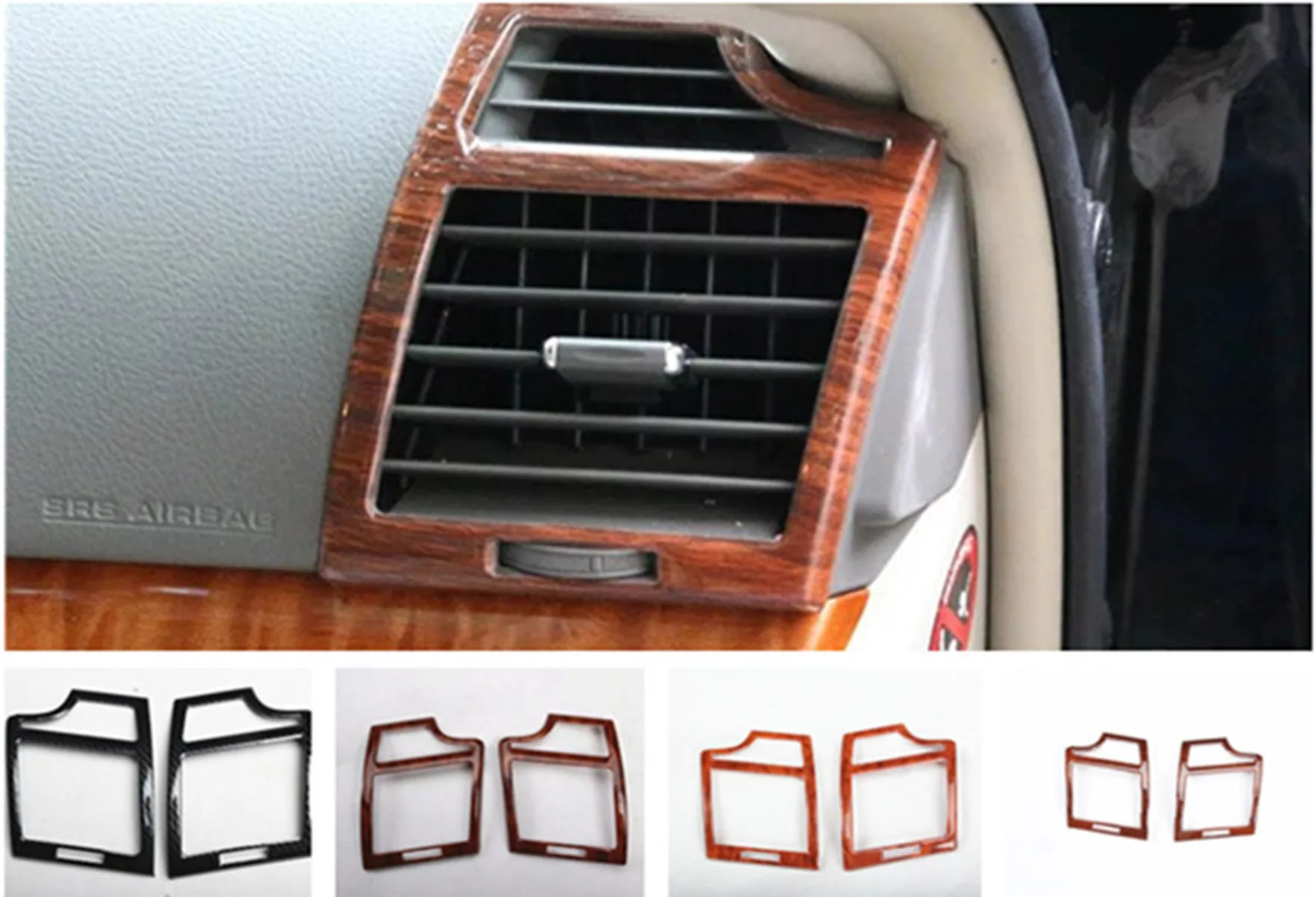 

2pcs/lot ABS wooden grain front both sides air conditioning outlet decoration cover for 2006-2011 Toyota camry MK6