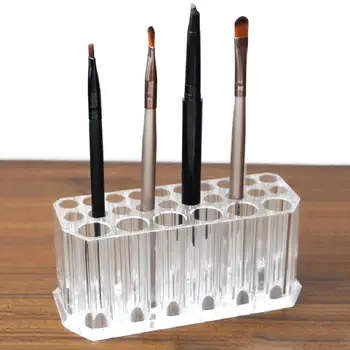 

Clear 26 Slots Acrylic Eyeliner Lip Liner Pencil Holder Makeup Display Stand Organizer Makeup Brushes Shelf Cosmetic Storage Box