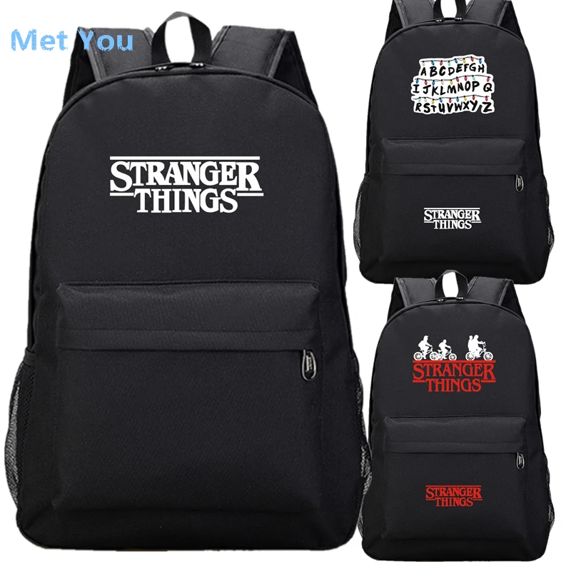 Аниме странные вещи черный школьный рюкзак книга сумки ноутбук мальчики девочки обратно в школьный подарок Повседневная