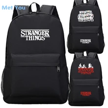 Аниме странные вещи черный школьный рюкзак книга сумки ноутбук мальчики девочки обратно в школьный подарок Повседневная