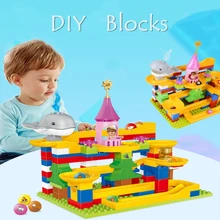 Large Duplo Animal Model Figures Big Building Block Sets zoo Elephant kids Educational toys for children compatible duplo bricks(China)