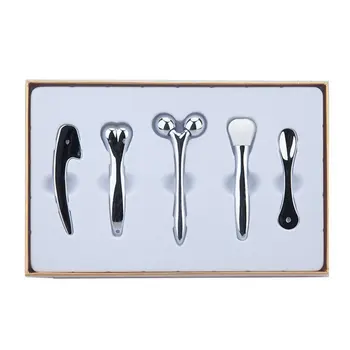 

5PCS/SET Zinc Alloy Women 3D Facial Roller Massager Thin Face Full Body Massager Wrinkle Remover Tool Best Gift