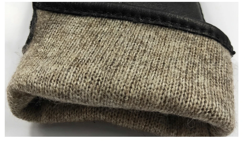 CHING YUN зимние мужские перчатки из оленьей кожи, мужские теплые мягкие мужские черные гофрированные перчатки с подкладкой из 70% шерсти