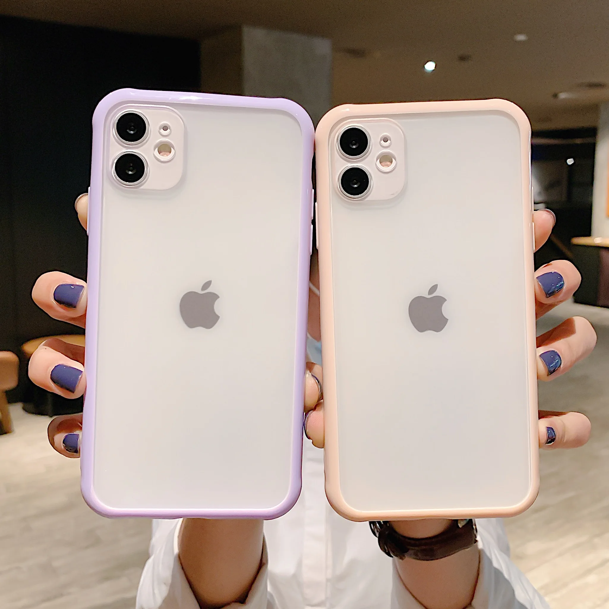 Shockproof Armor Transparent Phone Case For iPhone SE2 11 Pro X Xs MAX XR 6 6s 7 8 Plus Camera Protection Candy Color Cover | Мобильные