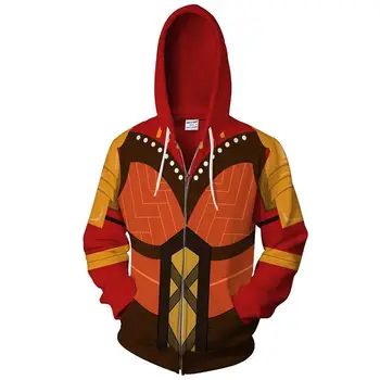 

Bianyilong 2018 New Design Okoye Orange Printed The Same Paragraph Hoodie Man Women Hoodie Zipper Outware Tops Slim Hoodie Tops