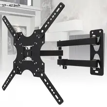  22KG Frosted Material TV Wall Mount Bracket Flat Panel TV Frame with Wrench and Cable Clip for 17 - 42 Inch LCD LED Monitor 