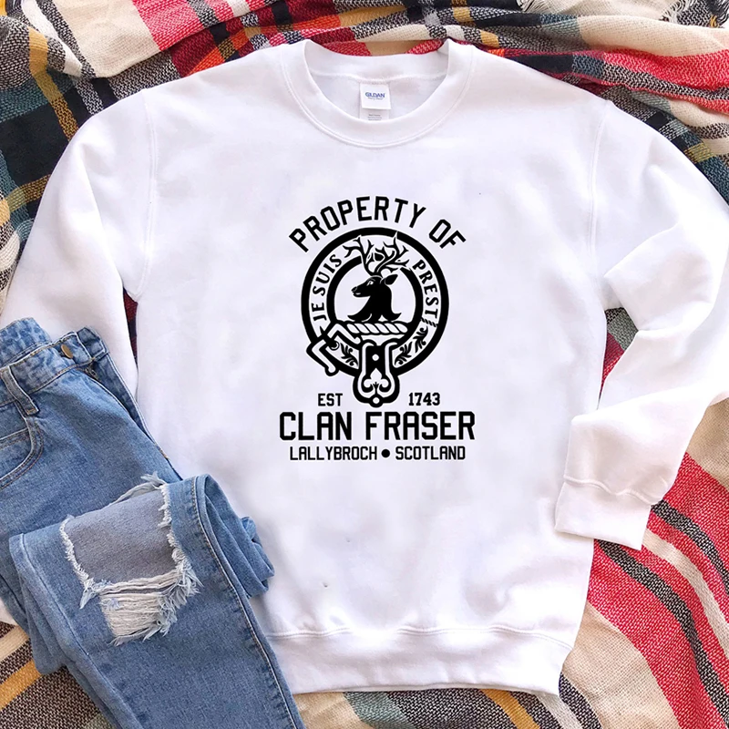 Property of Clan Foster Outlander Women's Sweatshirt Claire Jamie Fraser Outlander Tv Show Crewneck Pullovers Sassenach Outfits 8