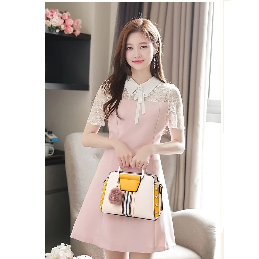 

SWDF New shoulder bag women bag handbag luxury handbags women bags designer High-grade Scrub leather messenger bags Hairball