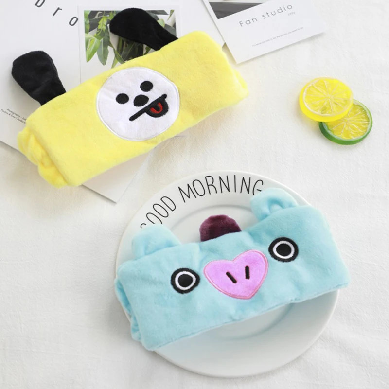 crochet baby accessories New Kpop Plush Hairband Animal Cartoon Headband Bangtan Boy Groups Plush Headband For Girls Face Washing Clean Makeup Tool Baby Accessories cute	