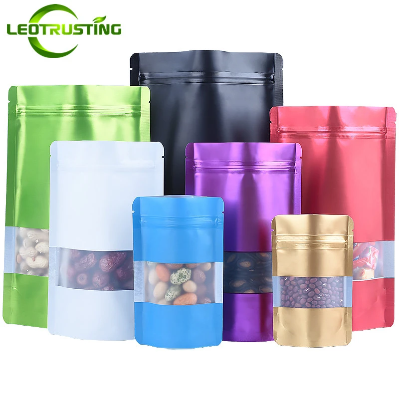 Stand Up Matte Color Foil Window Zip Lock Resealable Bag Wedding Party ...