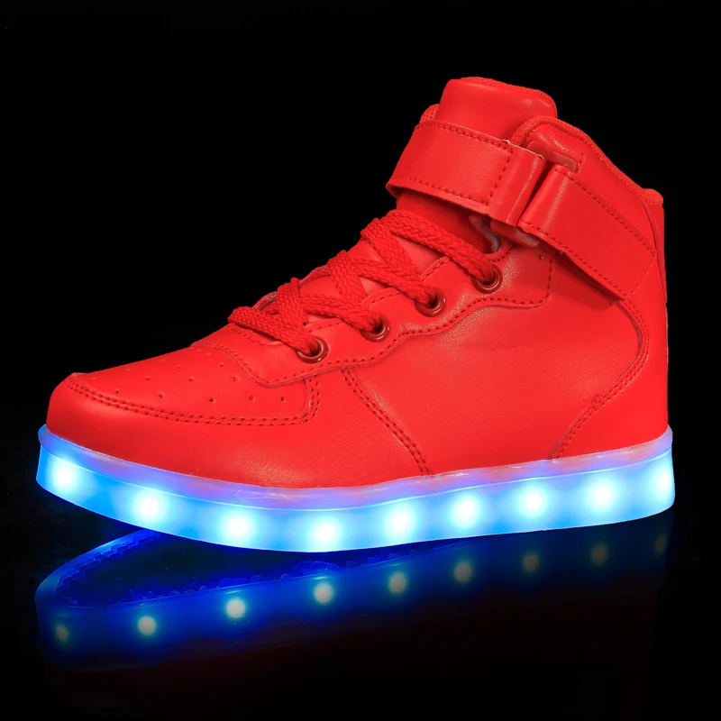 Sapatas das Crianças com Luz Tamanho Carregador Cesta Led up Casual Crianças Meninos Meninas Iluminado Krasovki Luminosa Sneaker 25-46 Usb 14 Crianças Com Luz Led Up Casual Crianças