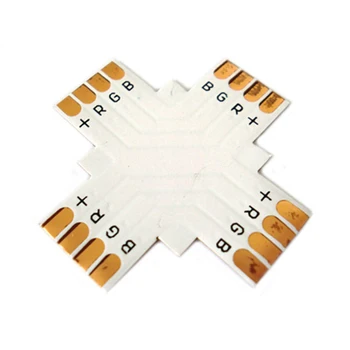 

LEDLUX CL0744 4 PCs connector pitch 10mm RGB X shape cross for stretching and bending strip Led RGB