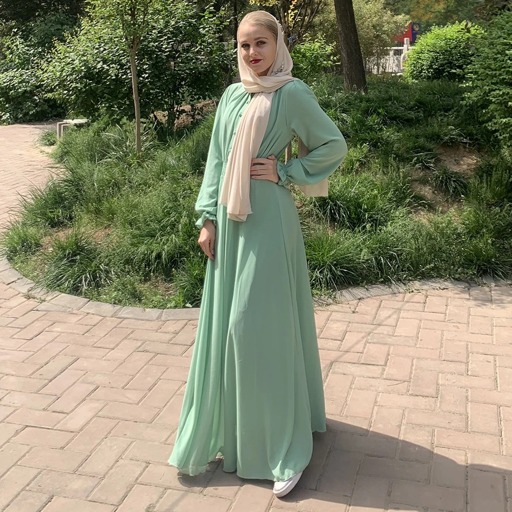 Eid Mubarak Дубай Кафтан Abaya Турция хиджаб шифон Рамадан мусульманский кафтан платье