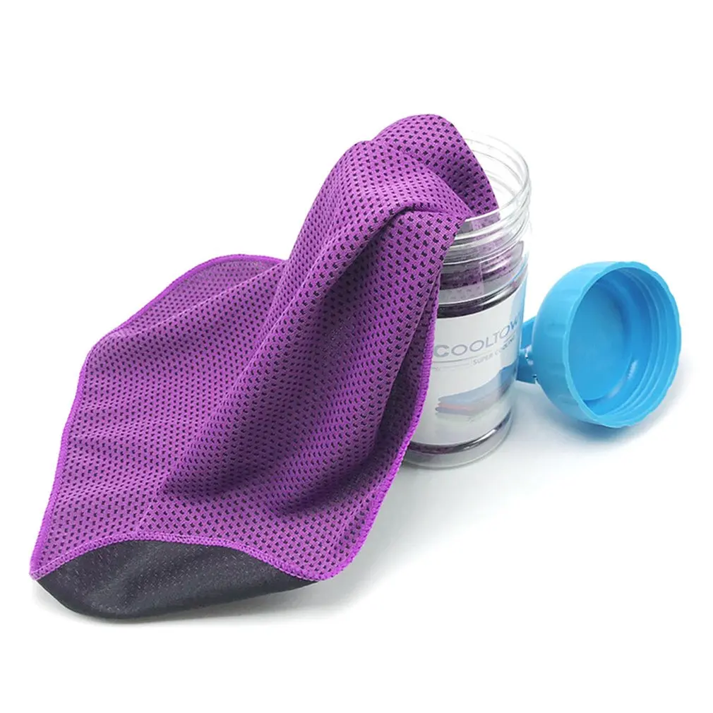 purple Practical Outdoor Cold Sense Sports Towel Ice Towel Heatstroke Cooling Artifact Gift Cold Sense Silk Ice Towel - Цвет: purple