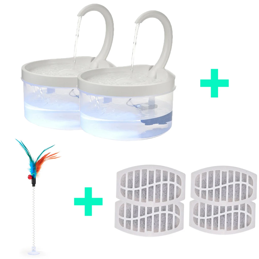 Lot 2L Electric USB Dog Drinking Feeder Pets Fountain Water Bowl With LED Indicator and Filters Multiple Pet Fountain Dispenser