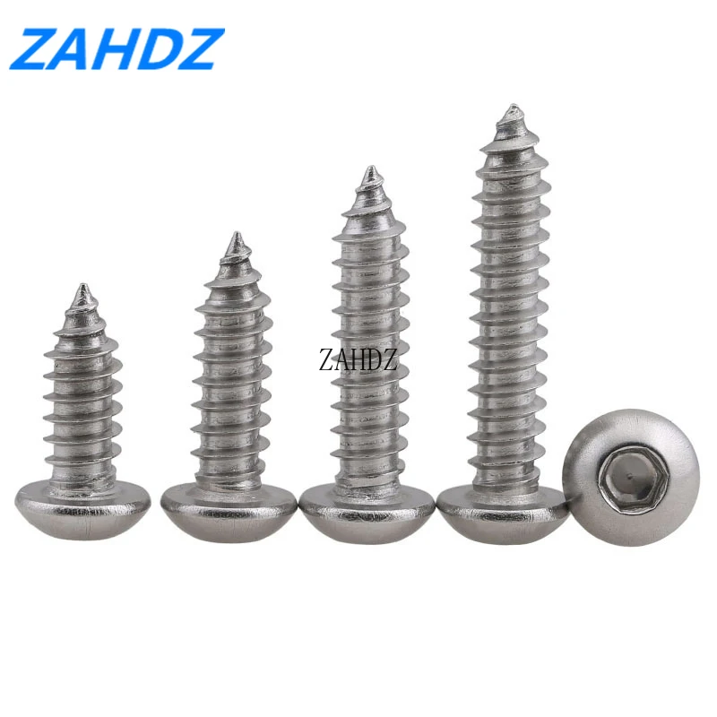 10/20Pcs 304 Stainless M3 M4 M5 Hexagon Socket Button Head Self Tapping Screws Round | Обустройство дома