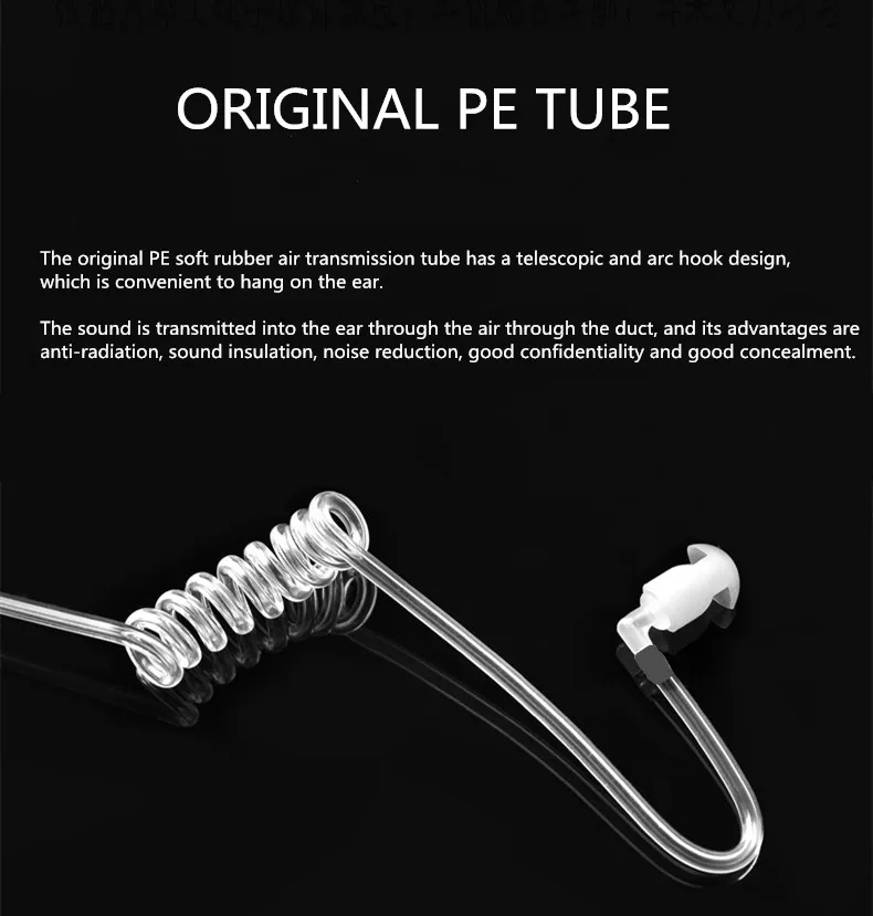 PTT Earpiece with Mic,Acoustic Tube,Surveillance Headset for Motorola CLP1010, CLP1040, CLP1060, HKLN4487, 2 Wire, 1 Pin, 2.5mm