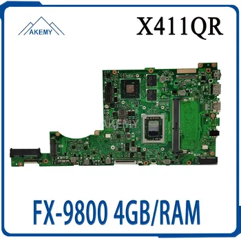 

X411QR Motherboard W/ FX-9800 2.7MHz-3.6MHz 4GB/RAM 2GB-GPU For Asus X411QR X411Q X411 Laptop Motherboard X411QR Mianboard