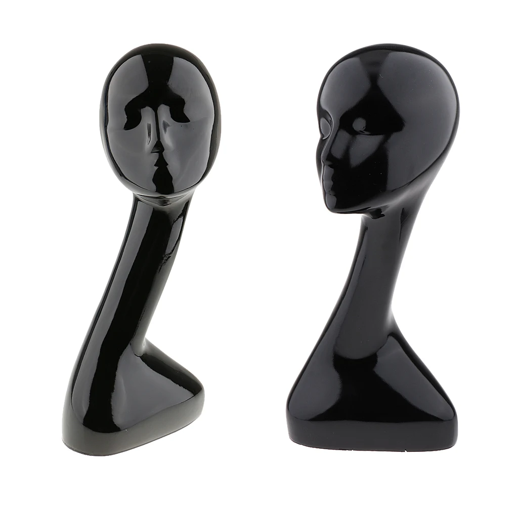 2pcs Female Mannequin Heads - Desk Showcase Hat Wigs Display Stand Model Home Table Decor