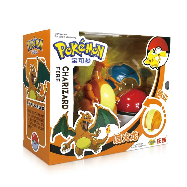 Genuine Pokemon Toy Set Toy Pocket Monster Pikachu Charmander  Mewtwo Lunala Scroll Action Figure Anime Model Children's Toys Charizard box