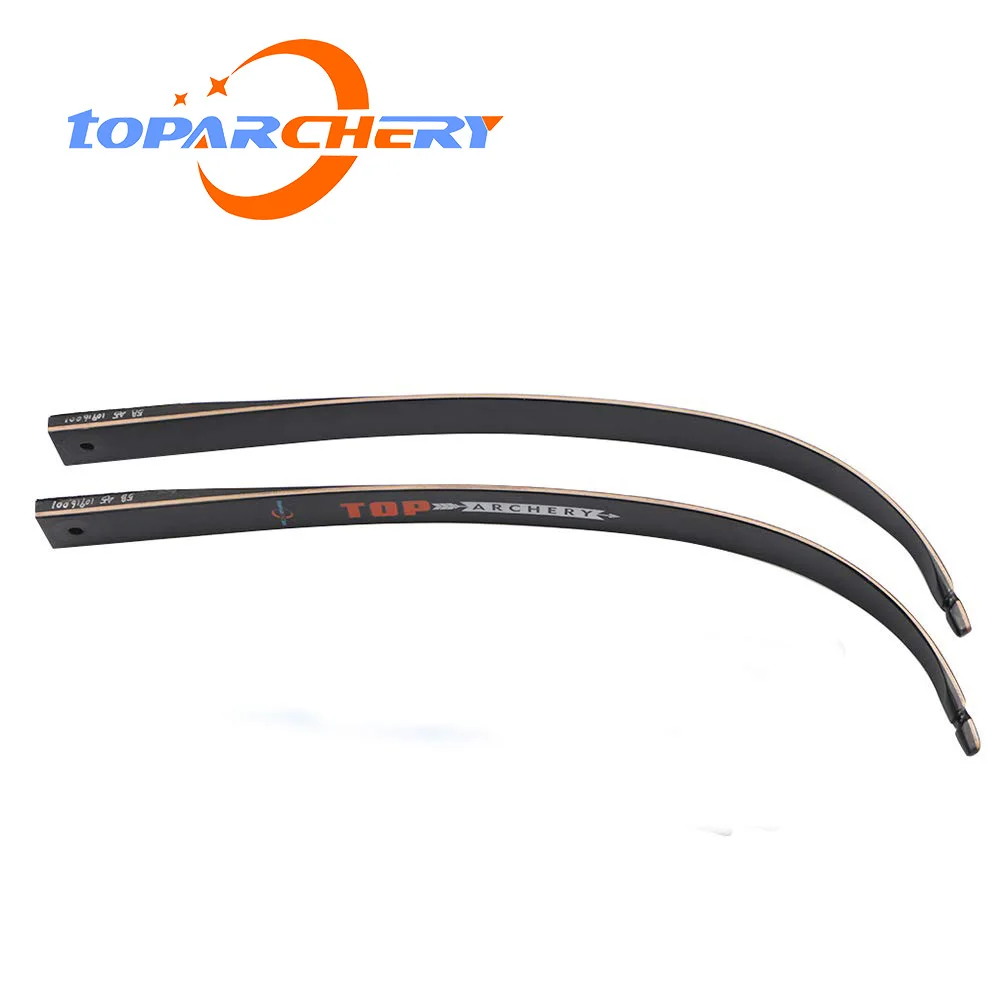 Baratos 1 par de arco recurvo arco extremidades 56 pulgadas 30 50lbs mano derecha arco carbono arco extremidades para disparar práctica de caza Accesorios