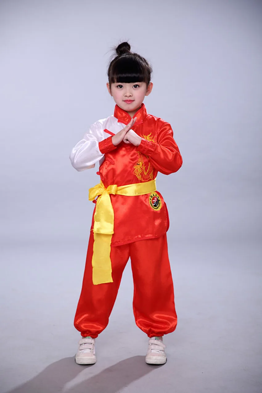 Детская Китайская традиционная форма для кунгфу Hanfu новогодний костюм тхэквондо