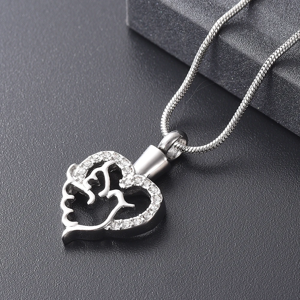 Ожерелье сувенир с подвеской в виде голубя мира сердце для женщин и мужчин