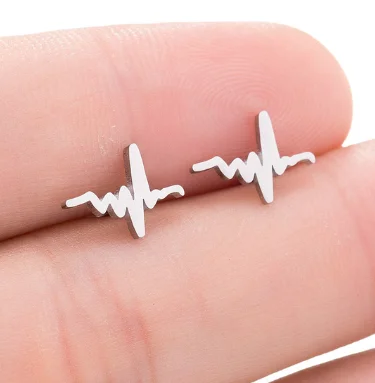 Electrocardiogram Starbeauty 2 шт собака кошка Дракон паук лошадь сердце Спираль пирсинг для пупка серьги женские ухо шпилька-Сережка для пирсинга ювелирные изделия для тела - Окраска металла: Electrocardiogram