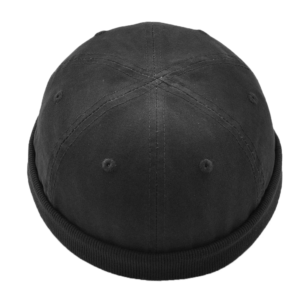 Мужская Ретро шапка Docker Leon Beanie из чистого хлопка, шапка темно-синего цвета, кепка для часов, шапка Mechanic - Цвет: Black
