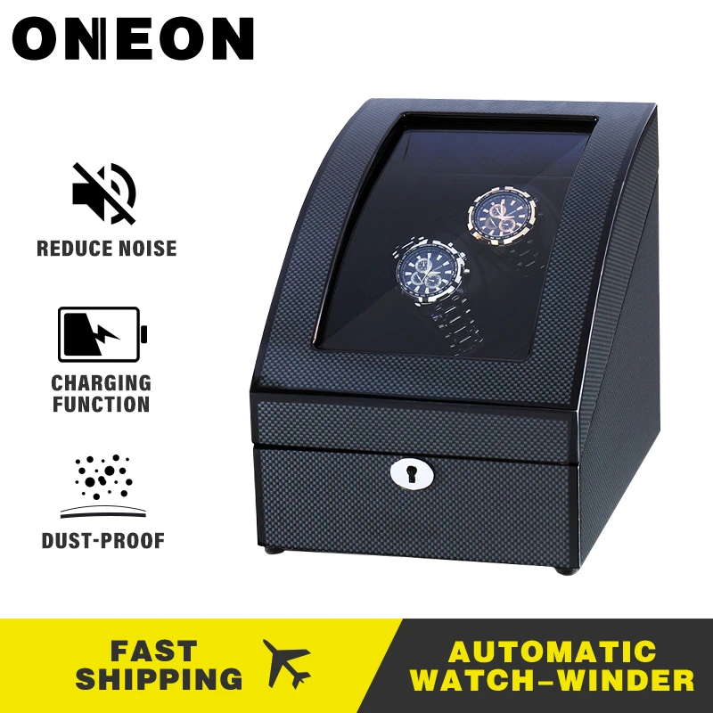 

ONEON 2+3 Automatic Display Case 4 Rotation Modes Watch Winder & Wooden Rotating Watch Box with Self-winding with Quiet Motor