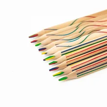 

10Pcs/Set Four-color Triangle Colored Pencils with Bold Penholder Rainbow Coloring Pencil Safe Non-toxic Creative Stationery