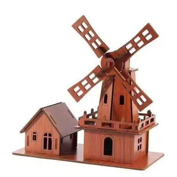 

Dutch Windmill Puzzle Model Toys 3D World Attractions Educational Handmade Cardboard Puzzles Models Toy Gift for Kids Decoration