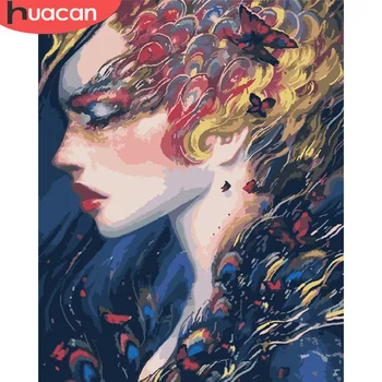 

HUACAN Paint By Number Girl Hand Painted Painting Art Gift DIY Pictures By Numbers Portrait Kits Drawing On Canvas Home Decor